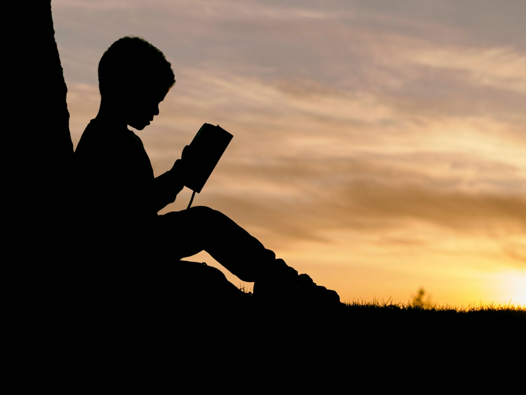 silhouette of child sitting behind tree during sunset 6jYoil2GhVk jpg